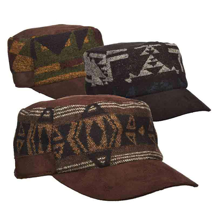 Blanket Wool Cadet Cap - Scala Pronto Hats Cap Scala Hats lw653BK Black/Grey Medium (57 cm)