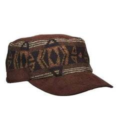Blanket Wool Cadet Cap - Scala Pronto Hats Cap Scala Hats lw653BB Brown/Black Medium (57 cm)