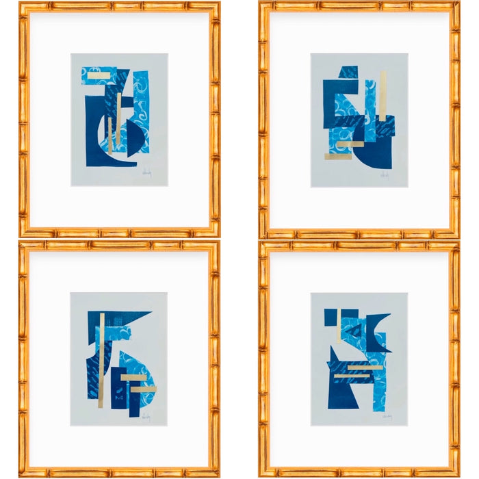 Blue Collage IV painting Mary Kathryn Kendig - Christenberry Collection