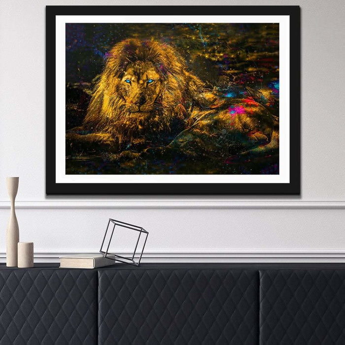 Blue Eye'd Lion Semi-gloss Print - Animals Art