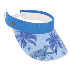 Blue Turtle Cotton Sun Visor with Coil - Guy Harvey® Visor Cap Guy Harvey HG889A nv Navy