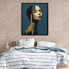 Bold Feminine Beauty - Abstract Wall Art in Black Frame