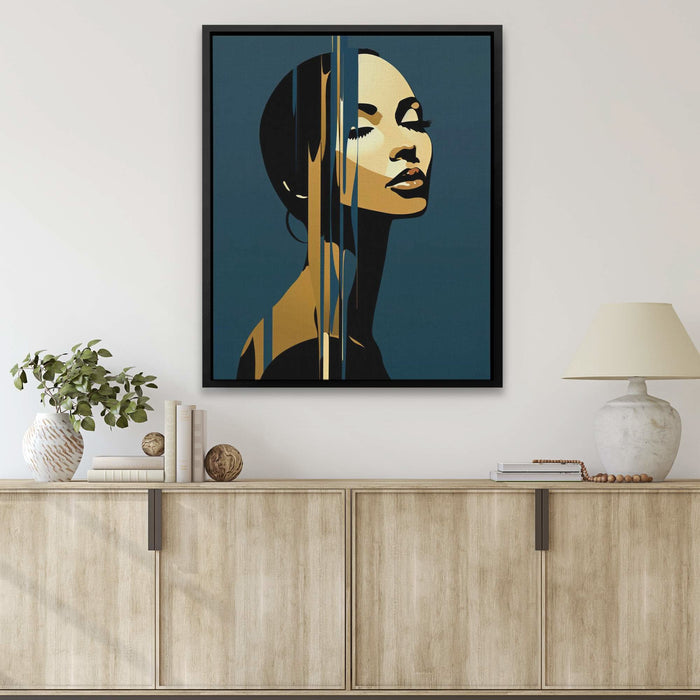 Bold Feminine Beauty - Blue Wall Art