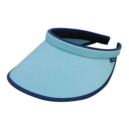 Brushed Cotton Clip-on Sun Visor with Contrast Trim - Blue Visor Cap MegaCI WS4129BL Blue