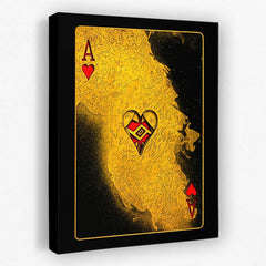 Burning Ace of Hearts - Ace Canvas Wall Art