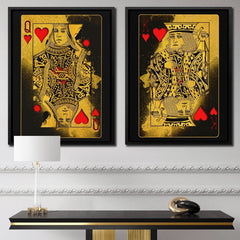 Burning Royal Hearts Couple - Couples Art for Bedroom