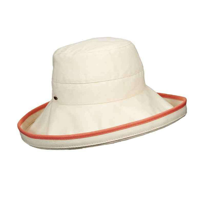 Canvas Breton with Contrast Trim - Scala Collezione Kettle Brim Hat Scala Hats lc761GF Grapefruit