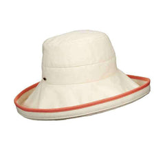 Canvas Breton with Contrast Trim - Scala Collezione Kettle Brim Hat Scala Hats lc761GF Grapefruit