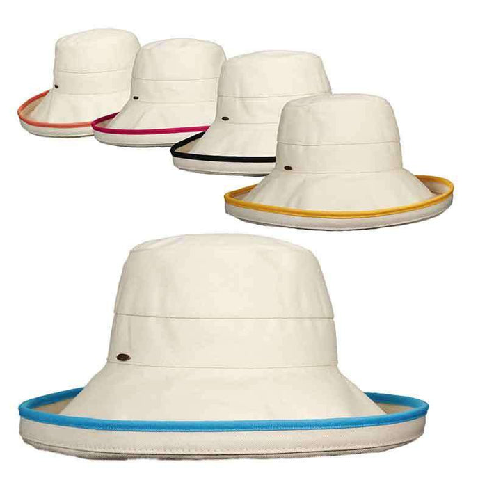 Canvas Breton with Contrast Trim - Scala Collezione Kettle Brim Hat Scala Hats