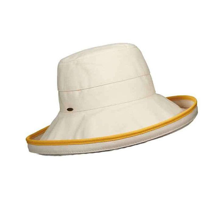 Canvas Breton with Contrast Trim - Scala Collezione Kettle Brim Hat Scala Hats lc761BN Banana