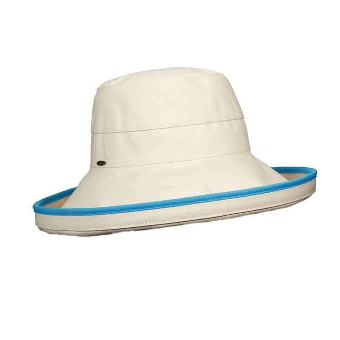 Canvas Breton with Contrast Trim - Scala Collezione Kettle Brim Hat Scala Hats lc761TQ Turquoise