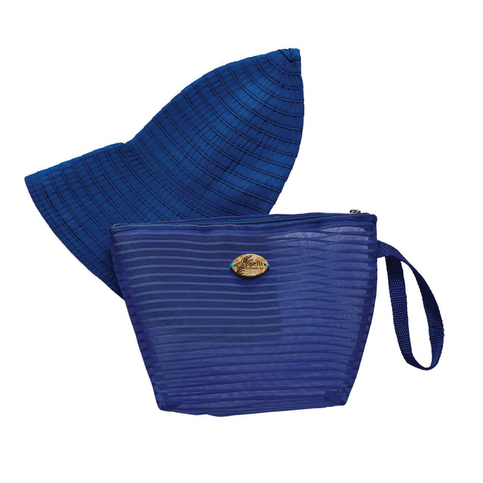 Cappelli's Packable Hat and Bag Set Wide Brim Hat Cappelli Straworld WSbag937RB Royal Blue