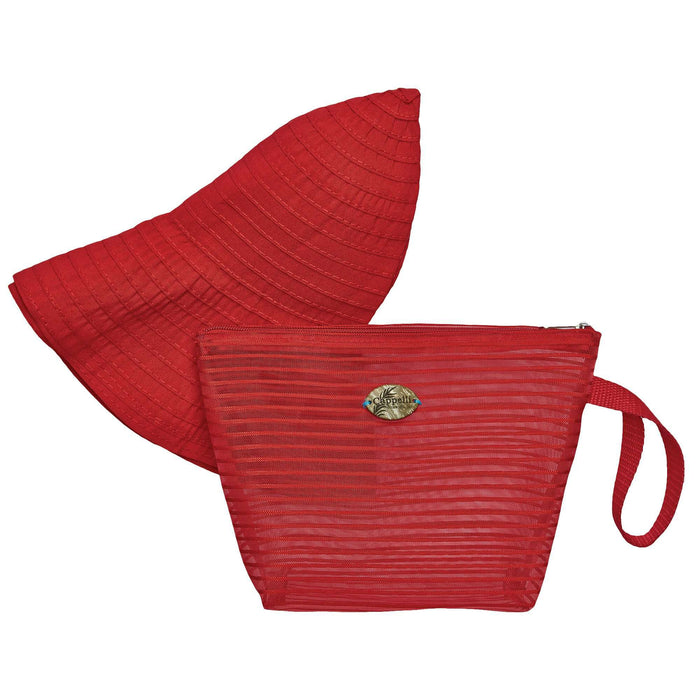 Cappelli's Packable Hat and Bag Set Wide Brim Hat Cappelli Straworld WSbag937RD Red