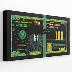 Cash King $100 Bill - Entrepreneur Canvas Wall Art