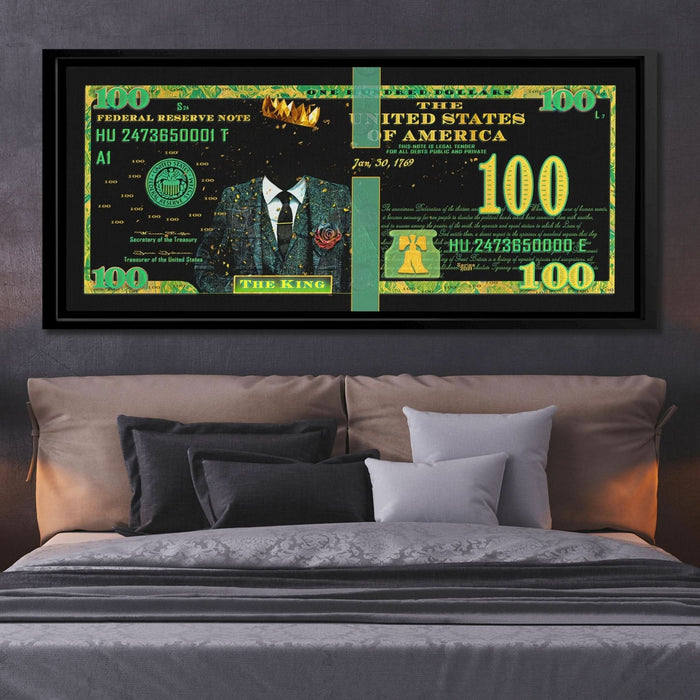 Cash King $100 Bill - Large Canvas Print