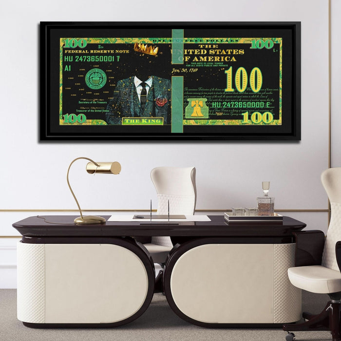 Cash King $100 Bill - Wall Art for Office