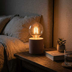 Ceramic LED Lamp - Rosa Champagne – Luz cálida decorativa para el cuarto