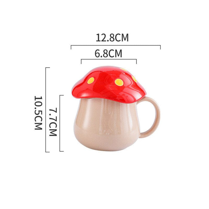 Gadget Gerbil Dark pink Creative Mushroom Ceramic Cup Student Lovers Cup