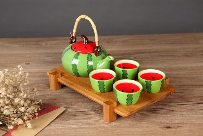 Gadget Gerbil Ceramic Watermelon Shaped Tea Set