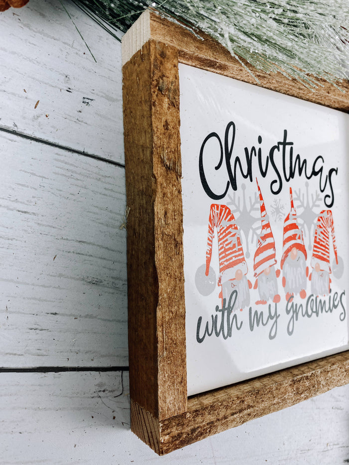 Christmas With My Gnomies Subway Tile Sign, Christmas