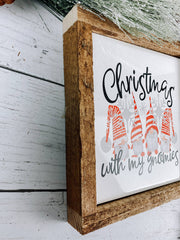 Christmas With My Gnomies Subway Tile Sign, Christmas