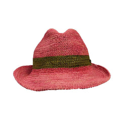 Christy's Crochet Raffia Fedora Hat Fedora Hat Christys' London WSCCS748FC Fuchsia