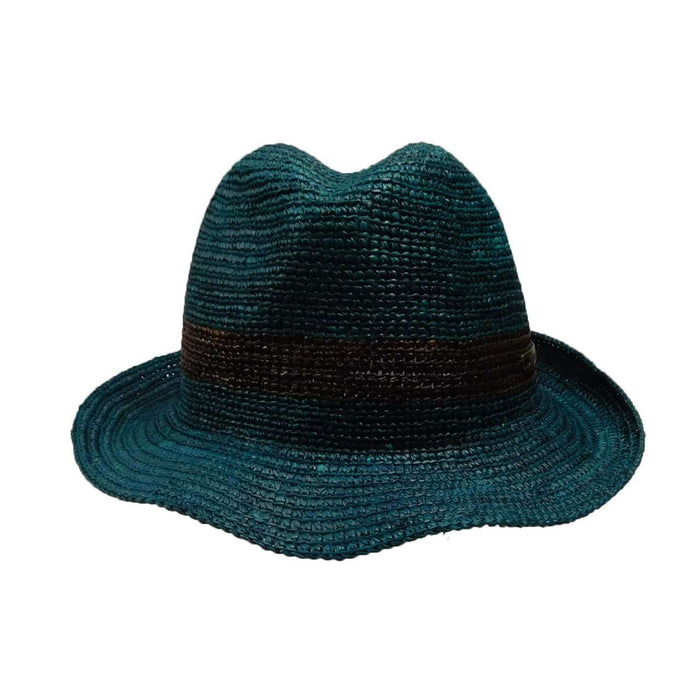 Christy's Crochet Raffia Fedora Hat Fedora Hat Christys' London WSCCS748TL Teal