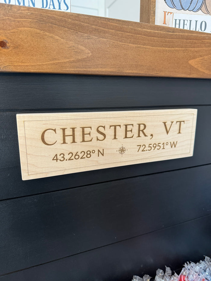 City/State Coordinates Sign