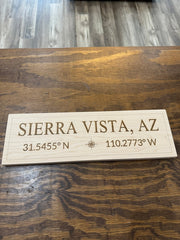 City/State Coordinates Sign