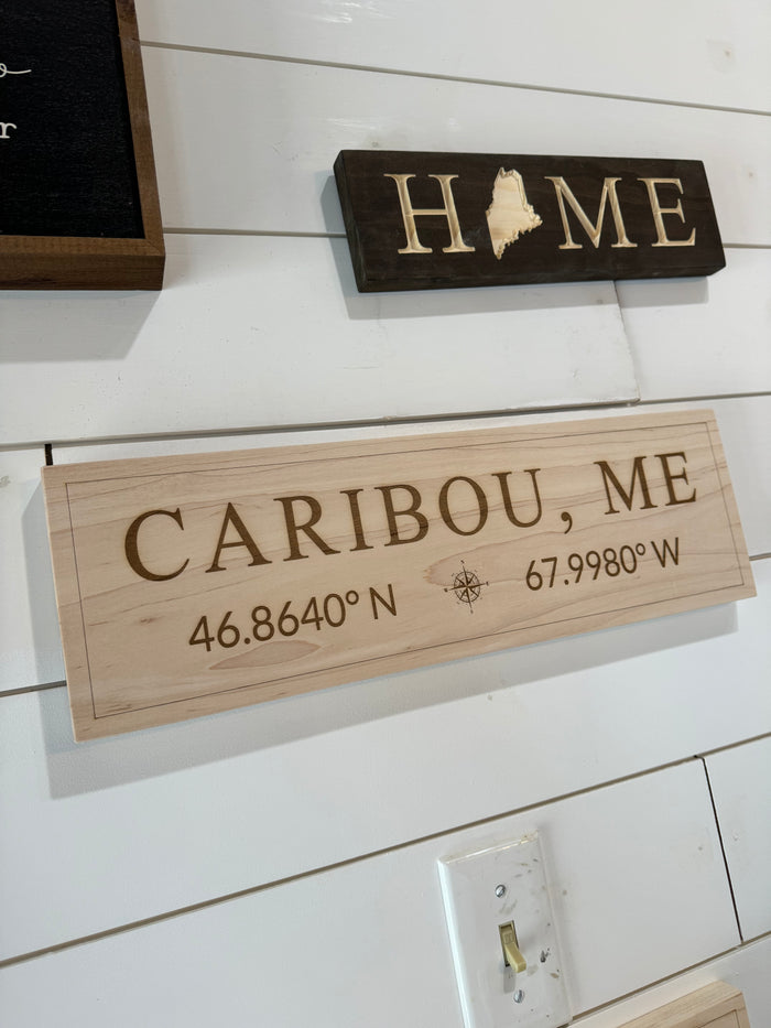 City/State Coordinates Sign