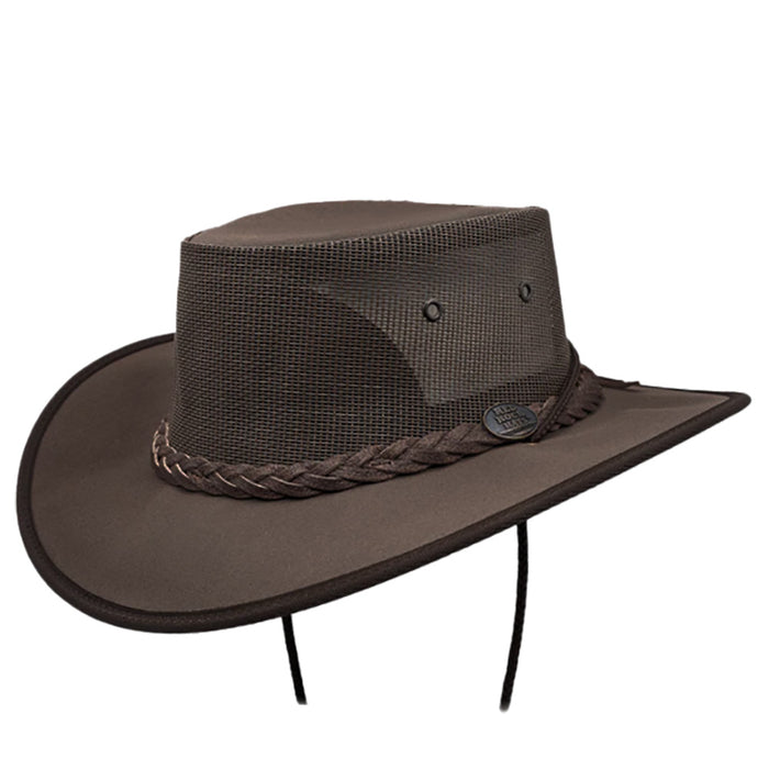 Classic Australian Canvas Cooler Hat with Chin Cord - Red Rock Hats Safari Hat Red Rock Hats 1048BBR6XL Brown X-Large (59 cm)