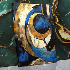 Cobalt Luxe - Black White Blue Canvas Wall Art