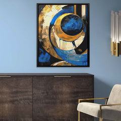 Cobalt Luxe - Abstract Wall Art in Black Frame