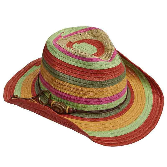 Colorful Striped Cowboy Hat - Tropical Trends Cowboy Hat Dorfman Hat Co. lp212rd Red