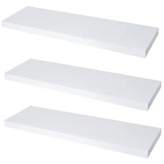 Concealed Floating Shelves - Set of 3 - Matte White - 31-1/2 inch (800 mm)