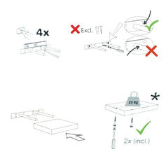 Concealed Floating Shelves - Set of 3 - Matte White - 31-1/2 inch (800 mm)