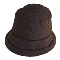 Connecticut Lady Quilted Rain Hat with Fleece Lining - Scala Collezione Cloche Scala Hats LW420BN Brown