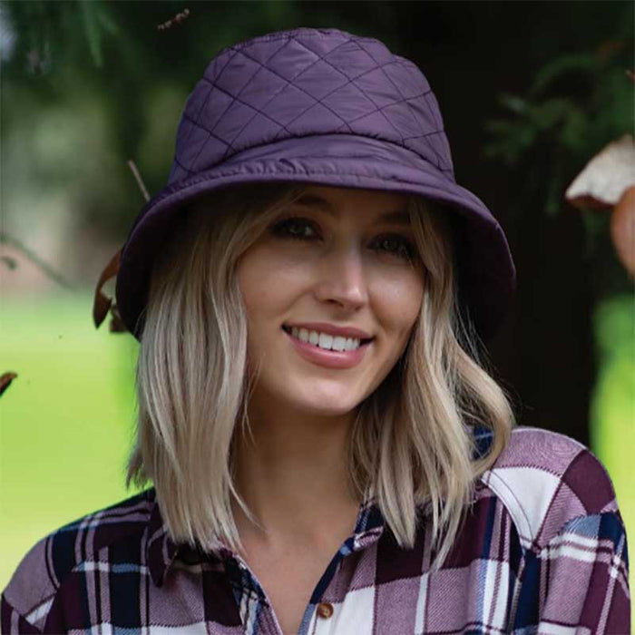 Connecticut Lady Quilted Rain Hat with Fleece Lining - Scala Collezione Cloche Scala Hats