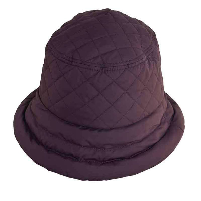 Connecticut Lady Quilted Rain Hat with Fleece Lining - Scala Collezione Cloche Scala Hats