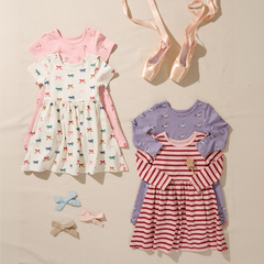Coop Kids by Pink Chicken Sunny Dress in Pink/Burgundy Stripe