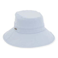 Cotton Poplin Wide Brim Bucket Hat for Women - Sun 'N' Sand Hats Bucket Hat Sun N Sand Hats HH2785B Dusty Blue OS (57 cm)