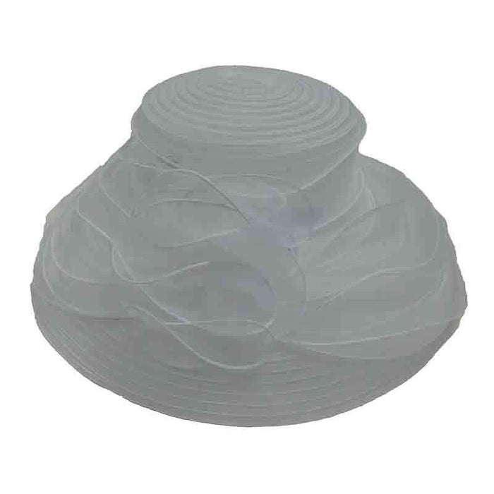 Crinoline Dress Hat with Organza Lily Accent Dress Hat Something Special Hat uq6818wh White