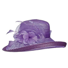 Crinoline Dress Hat with Up Turned Brim - Scala Collezione Dress Hat Scala Hats LD83LV Lavender