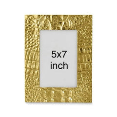 Crocodile Pattern Border Gold Colour Resin Photo Frame | Home Décor