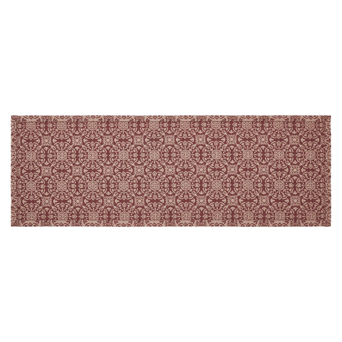 Custom House Burgundy Tan Jacquard Runner 12x36