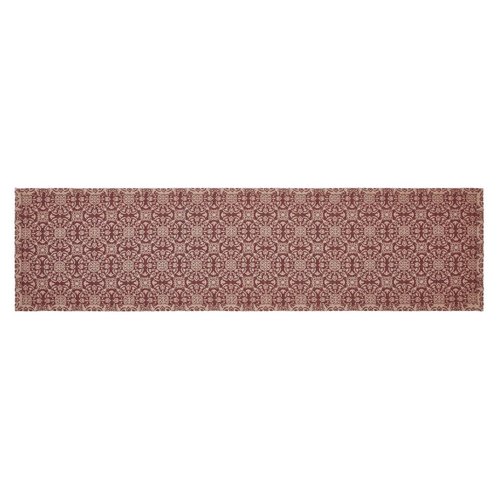 Custom House Burgundy Tan Jacquard Runner 12x48