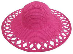 Cutout Brim Straw Summer Hat, White - Boardwalk Style Wide Brim Sun Hat Boardwalk Style Hats