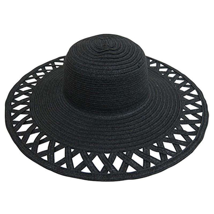 Cutout Brim Straw Summer Hat, White - Boardwalk Style Wide Brim Sun Hat Boardwalk Style Hats