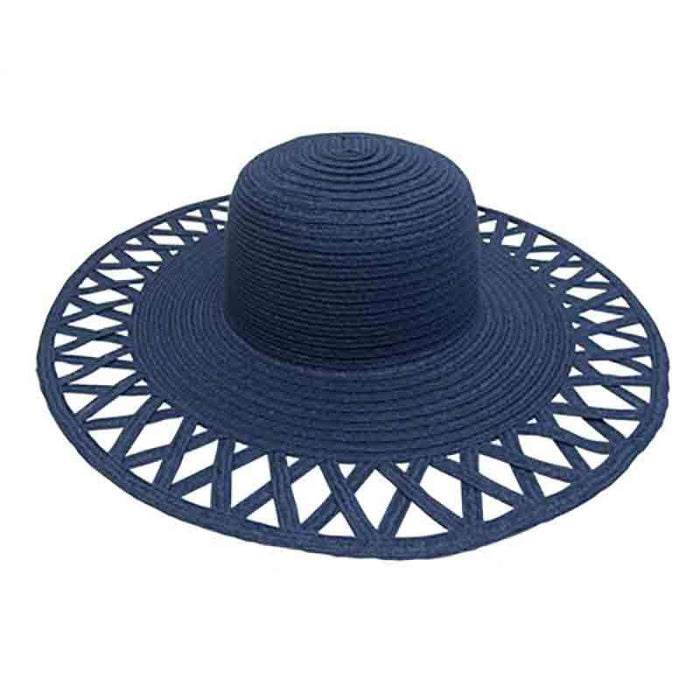 Cutout Brim Straw Summer Hat, White - Boardwalk Style Wide Brim Sun Hat Boardwalk Style Hats