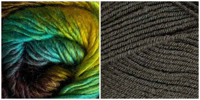 DARK GREY+ TREASURE - Embossed Fall Pocket Shawl KIT